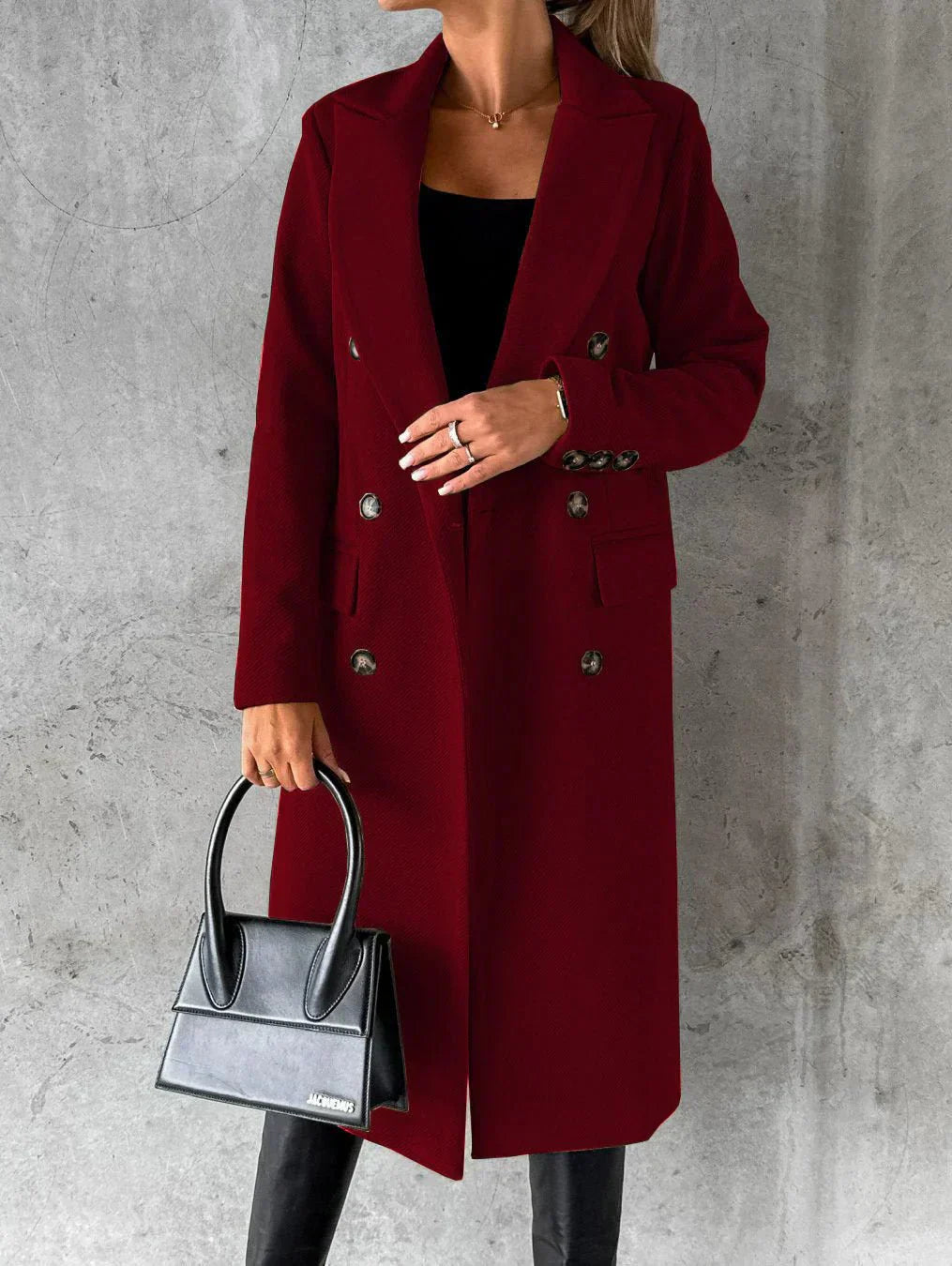 Women's Double-Breasted Elegant Long Coat