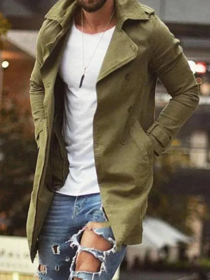 Herren Wintermantel Slim Fit Elegant Lang - IdealeKleiden