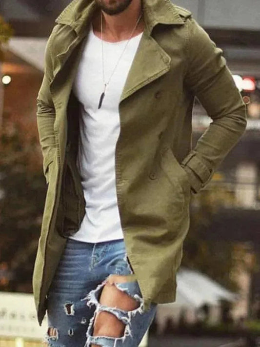 Herren Wintermantel Slim Fit Elegant Lang - IdealeKleiden