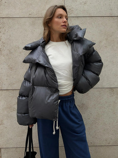 Stylish Women's Warm Hooded Puffer Jacket