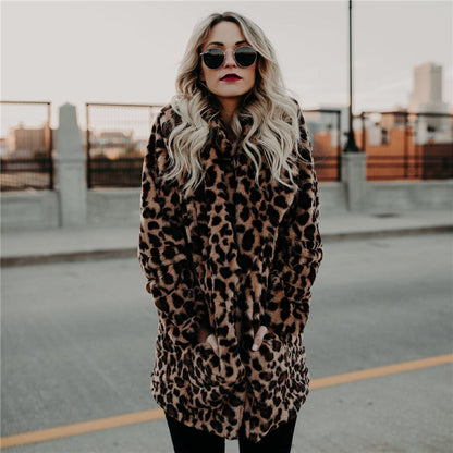 Leopard Print Women's Coat Stylish & Warm