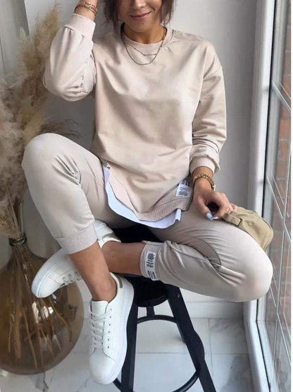 Damen Pullover Hose Set Bequem Alltag