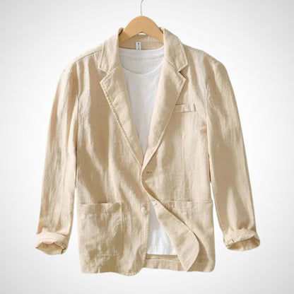 Leichter Herren Blazer Sommer Baumwolle Beige