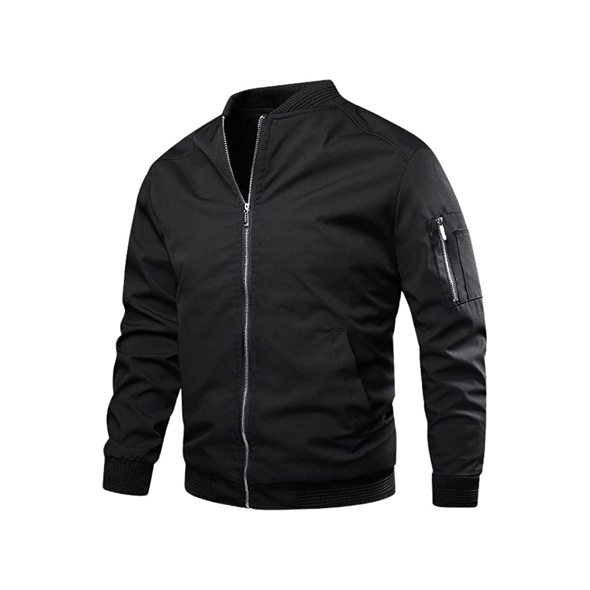 Stylish Men's Lightweight Zip-Up Bomber Jacket