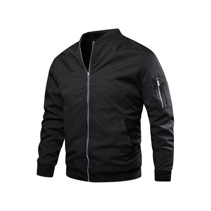 Stylish Men's Lightweight Zip-Up Bomber Jacket