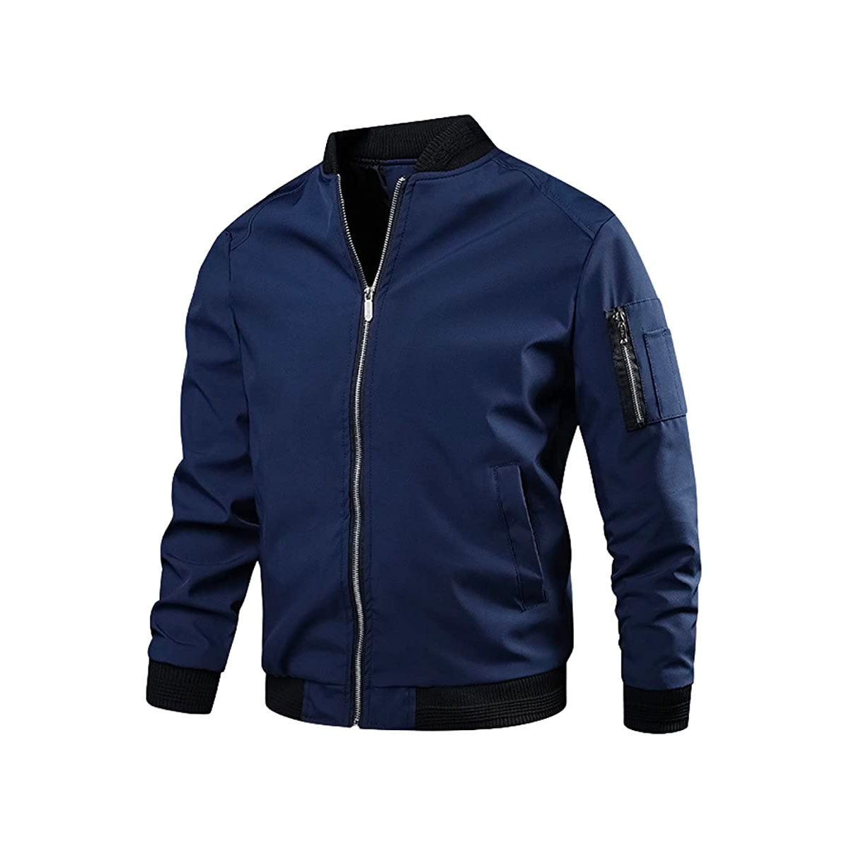 Stylish Men's Lightweight Zip-Up Bomber Jacket