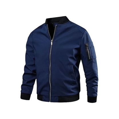 Stylish Men's Lightweight Zip-Up Bomber Jacket