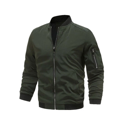 Stylish Men's Lightweight Zip-Up Bomber Jacket
