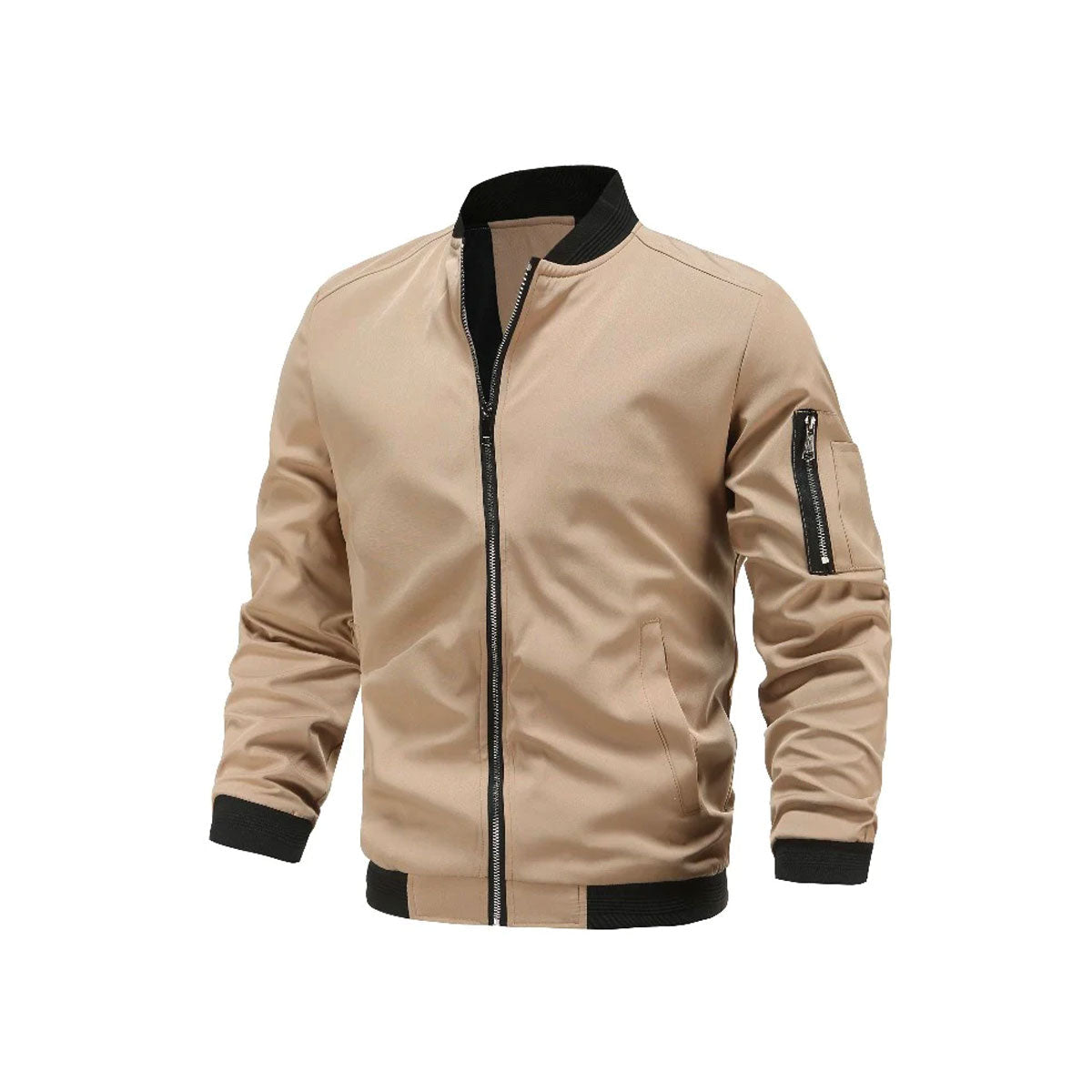 Stylish Men's Lightweight Zip-Up Bomber Jacket