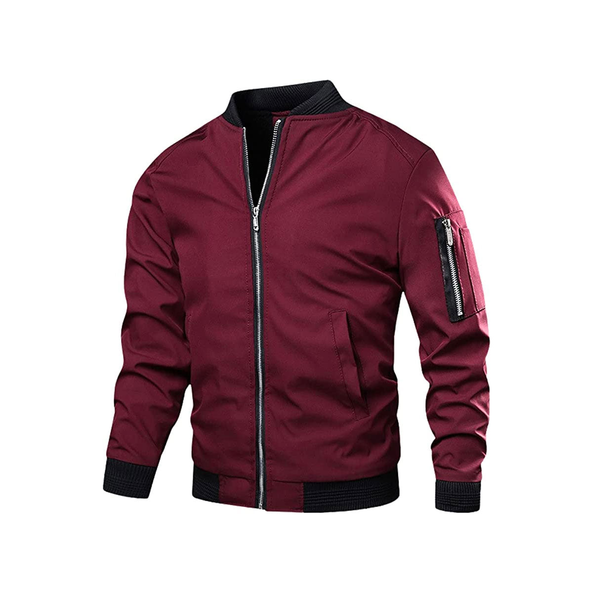 Stylish Men's Lightweight Zip-Up Bomber Jacket