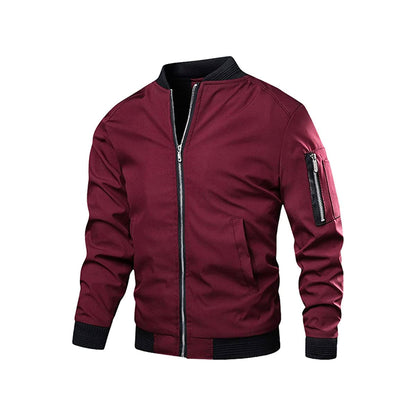 Stylish Men's Lightweight Zip-Up Bomber Jacket
