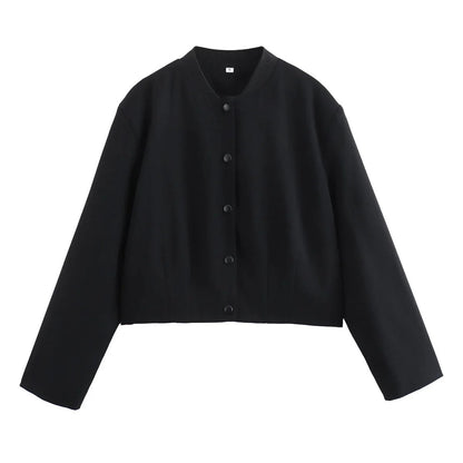 Women's Lightweight Summer Jacket - Casual Bomber Jacket with Stand-Up Collar