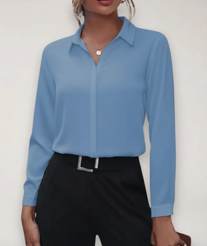 Women's Blouse Office Modern Button Design