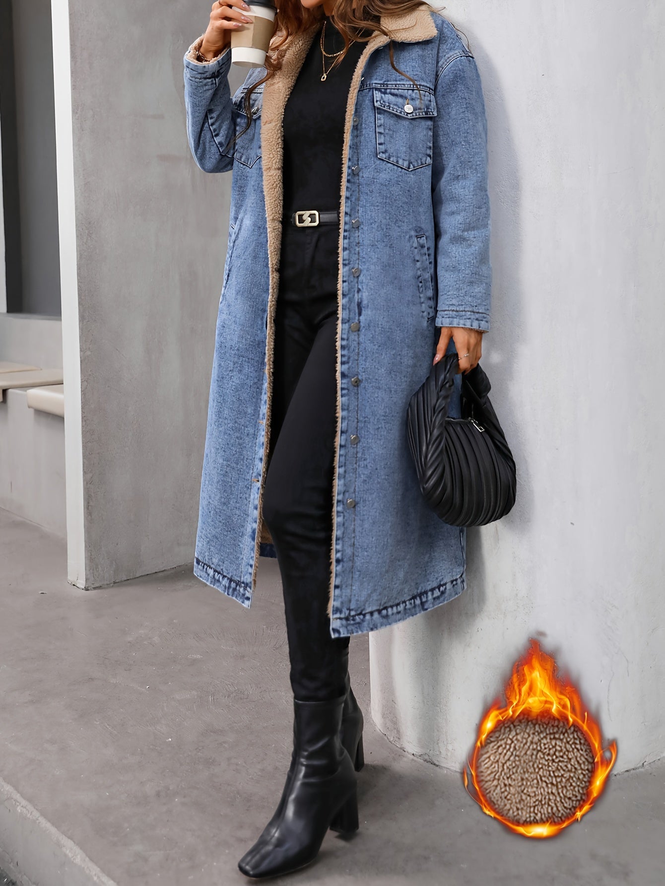 Soft Denim Jacket Blue Padded