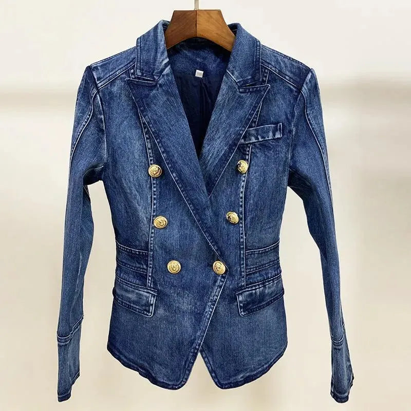 Women's Blazer Denim Casual Elegant Look