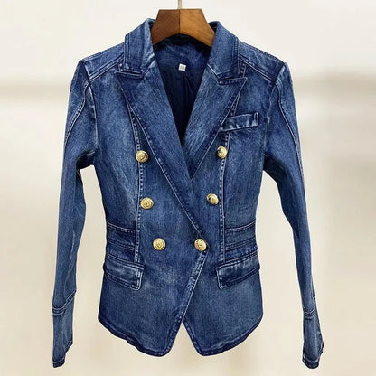 Women's Blazer Denim Casual Elegant Look