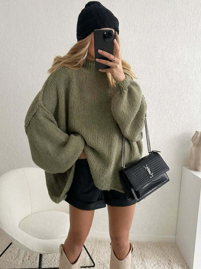 Large Knit Sweater Oversized Balloon Sleeves