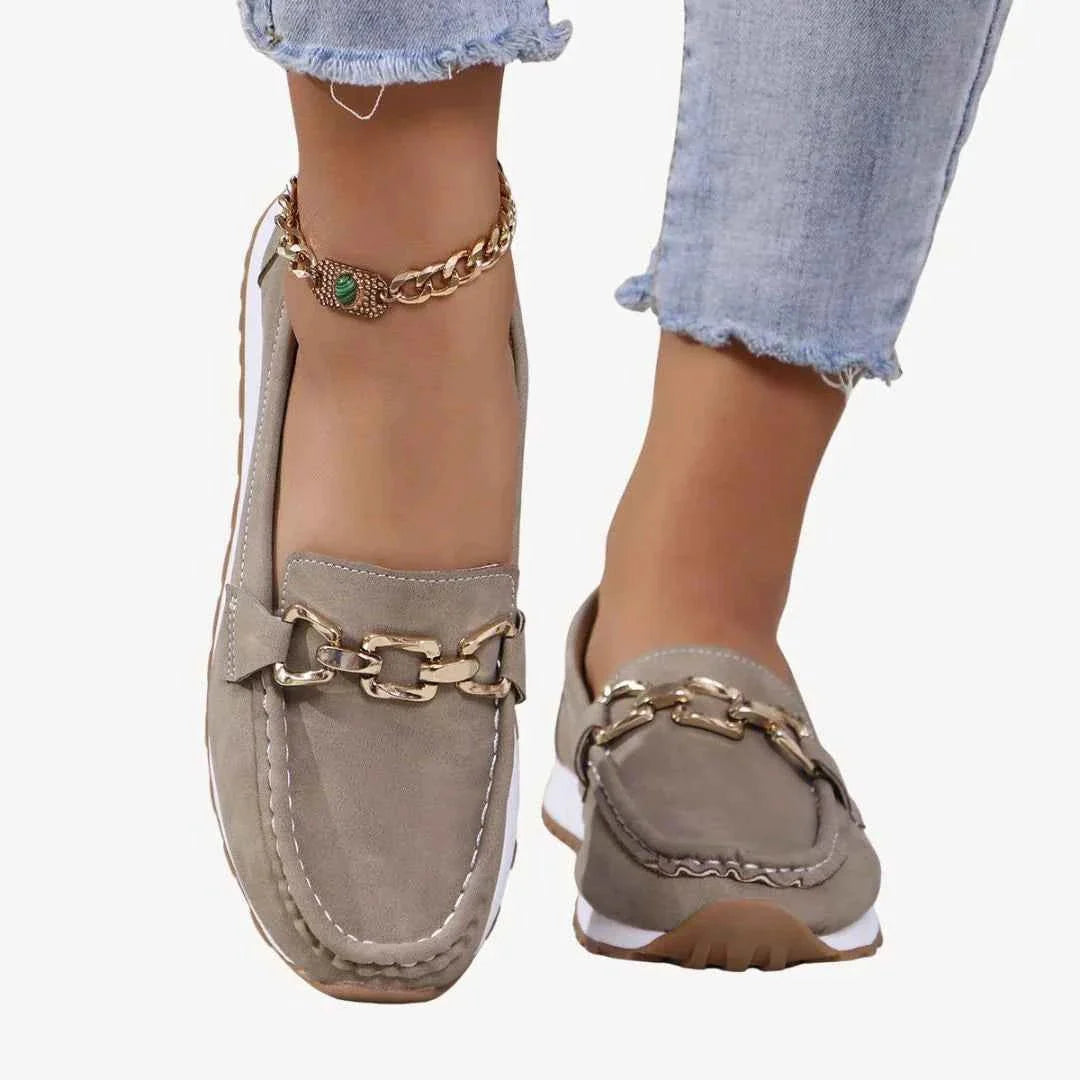 Women's Loafers with Metallic Chain