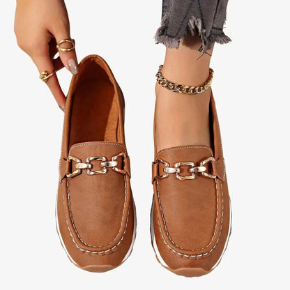 Women's Loafers with Metallic Chain