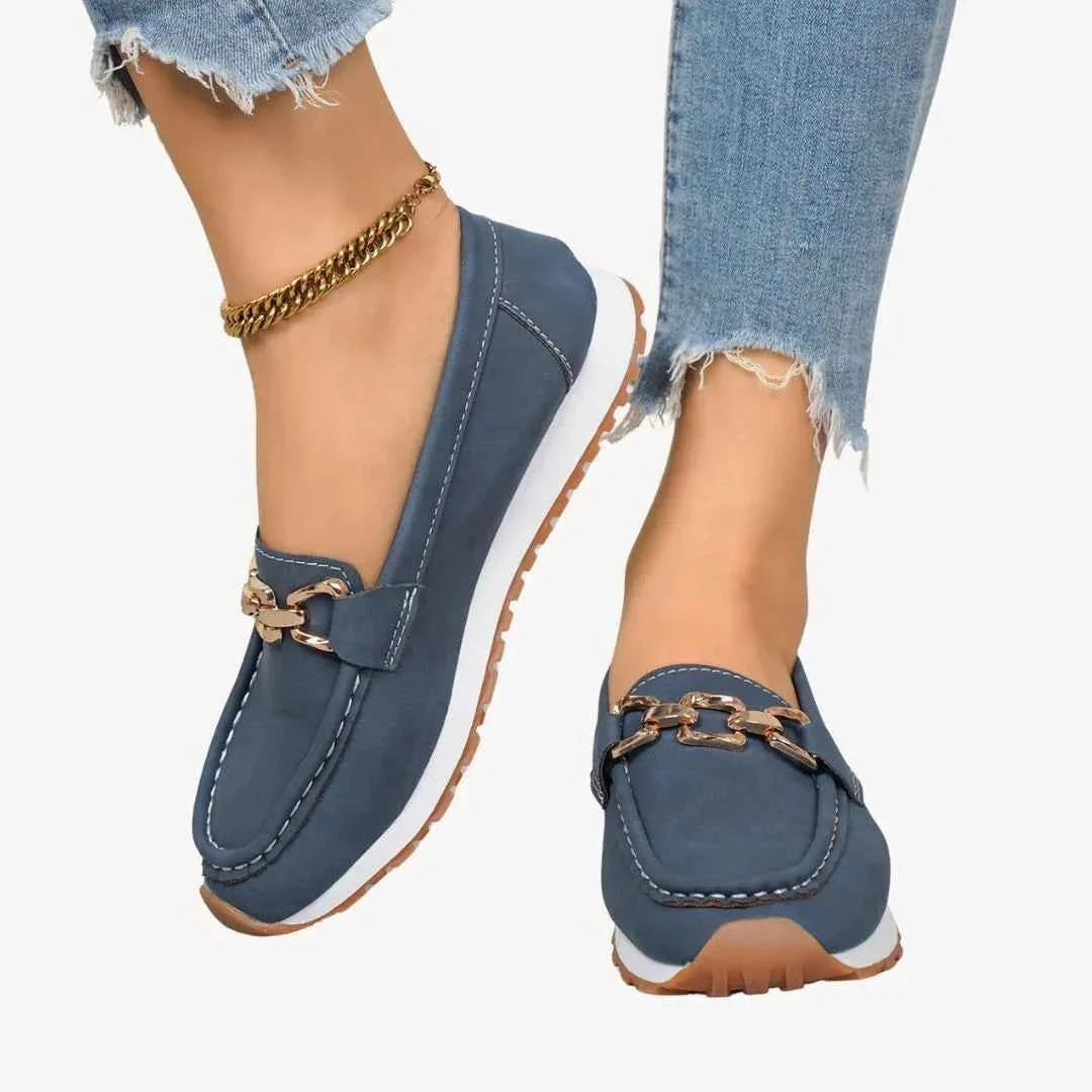 Women's Loafers with Metallic Chain