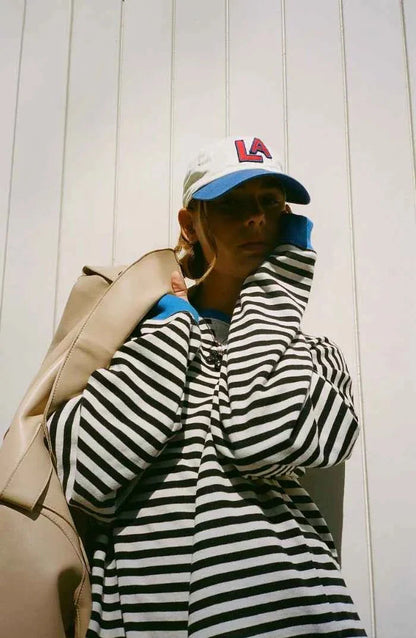 Comfortable Striped Pullover Relaxed Fit