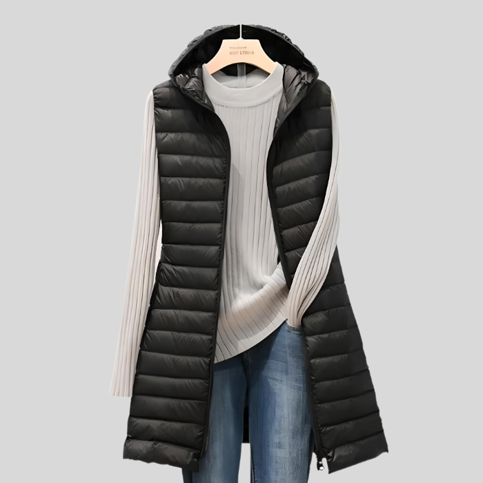 Stylish Women's Jacket Long Puff Sleeves Zipper