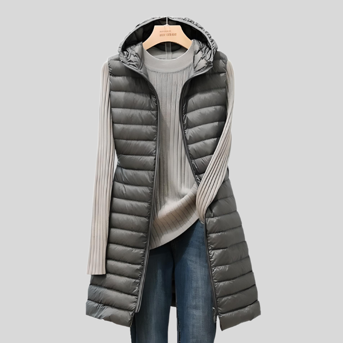 Stylish Women's Jacket Long Puff Sleeves Zipper