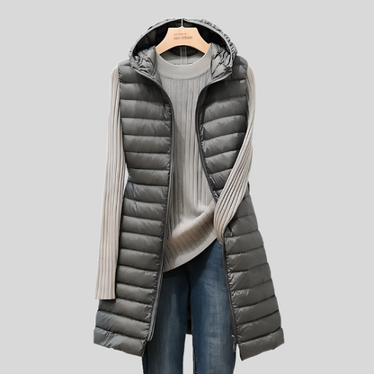 Stylish Women's Jacket Long Puff Sleeves Zipper