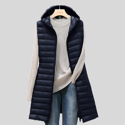 Stylish Women's Jacket Long Puff Sleeves Zipper