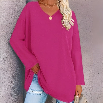 Elegant Women's Long Sleeve V-Neck Top