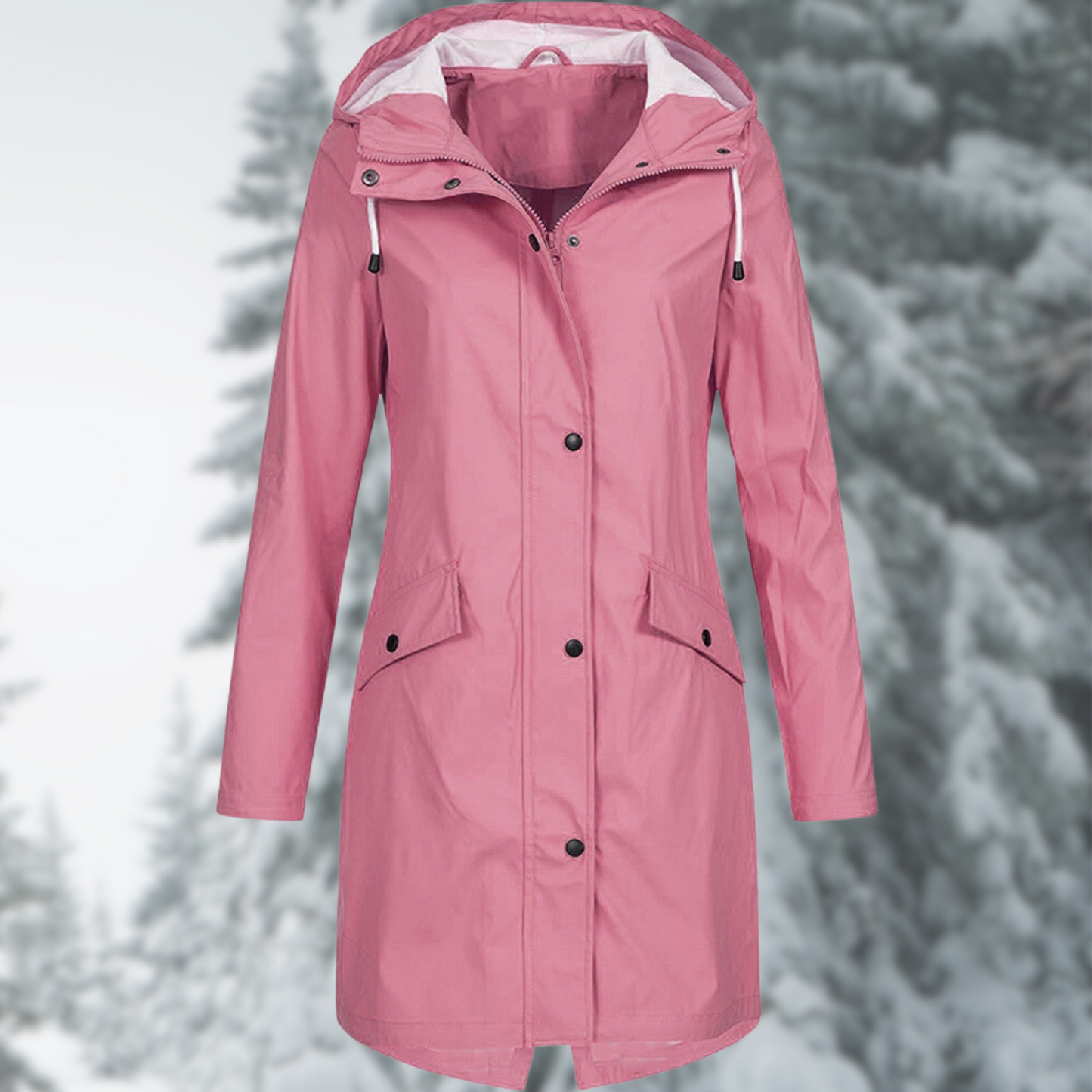 Women's Long Waterproof Elegant Raincoat