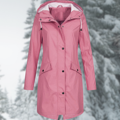 Women's Long Waterproof Elegant Raincoat
