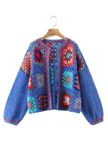 Frauen Häkel Pullover Strickjacke Elegante - IdealeKleiden