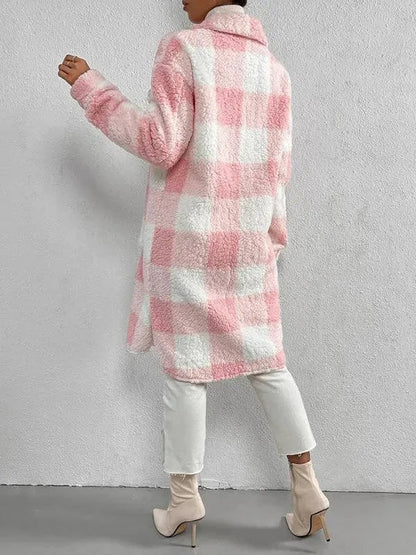 Bequeme Karo Bluse Damen Winter - IdealeKleiden