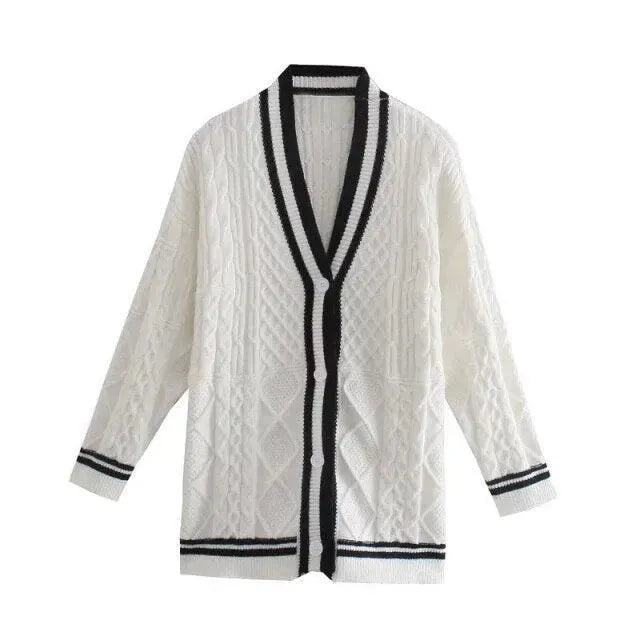 Fashionable Cardigan for Women with Stripe Design