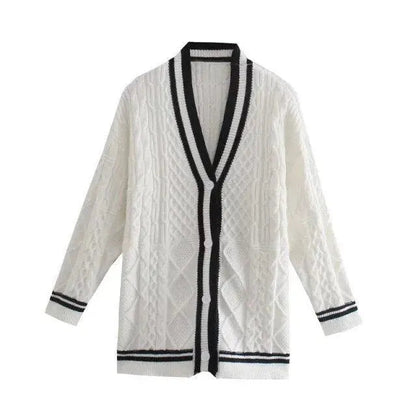 Fashionable Cardigan for Women with Stripe Design