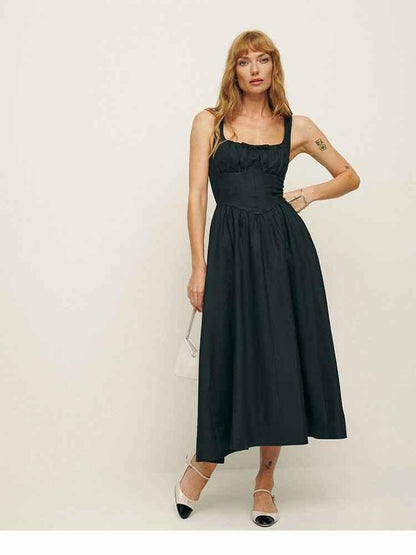 Summer Dress Linen Elegant Skirt