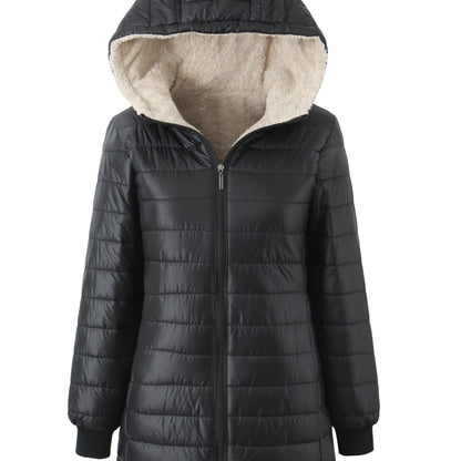 Lined Women's Hooded Jacket Plain Stylish