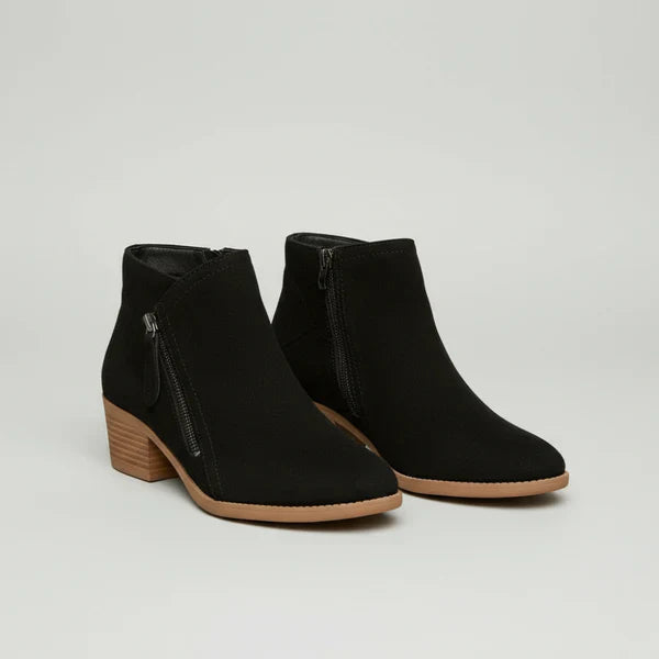 Women's Ankle Boots Low Heel Zipper