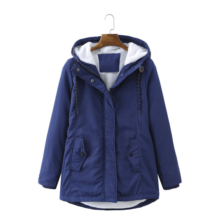 Luxus Damen Wintermantel Elegent Schwarz