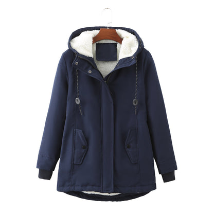 Luxus Damen Wintermantel Elegent Schwarz - IdealeKleiden