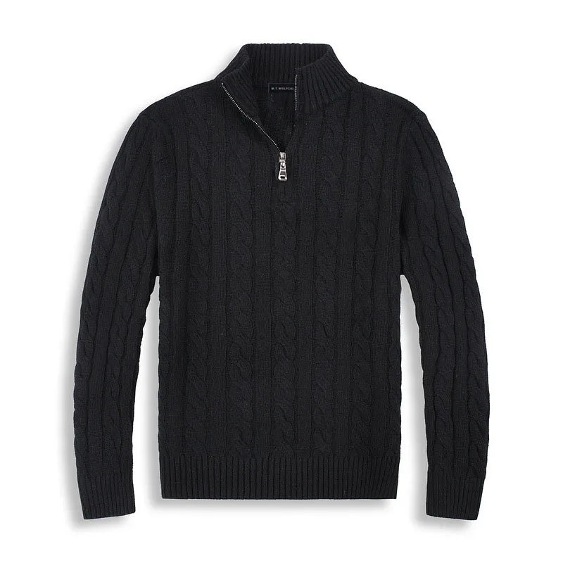 Men's Pullover Cable Knit Half-Zip