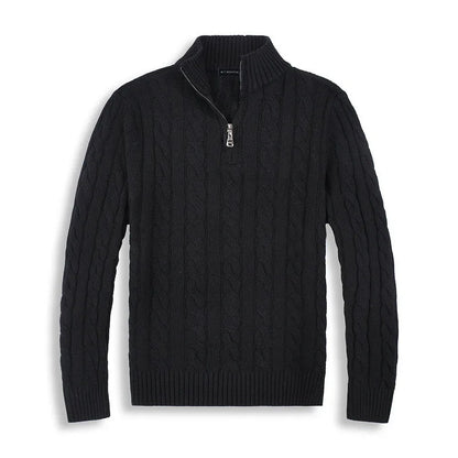 Men's Pullover Cable Knit Half-Zip