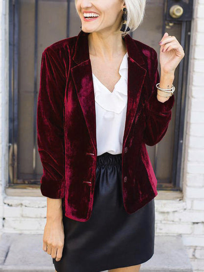 Women's Structured Velvet-Look Blazer