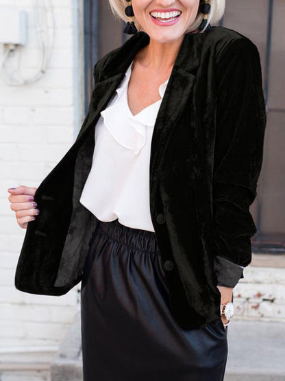 Women's Structured Velvet-Look Blazer