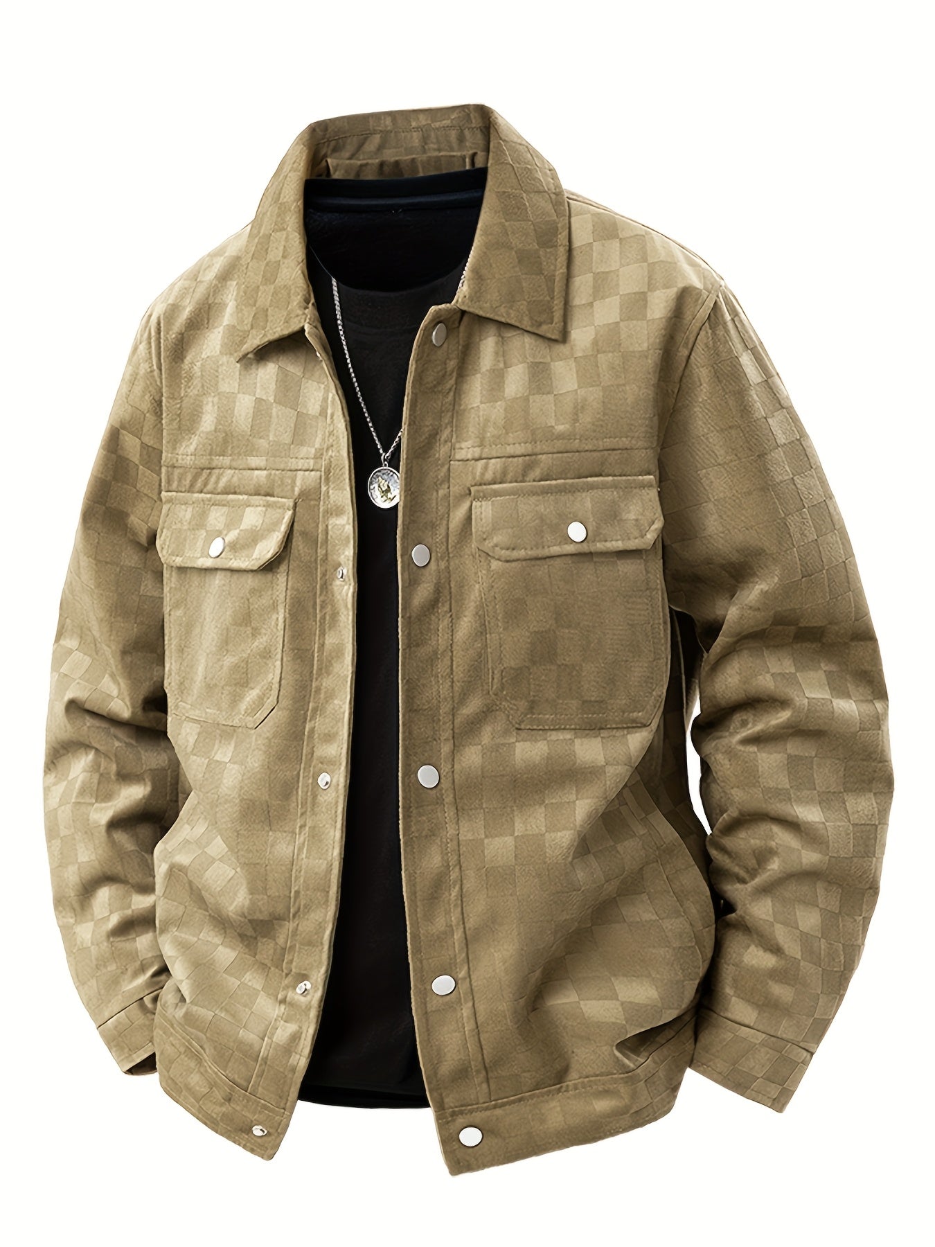 Modern Suede Jacket Plaid Pattern