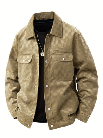 Modern Suede Jacket Plaid Pattern
