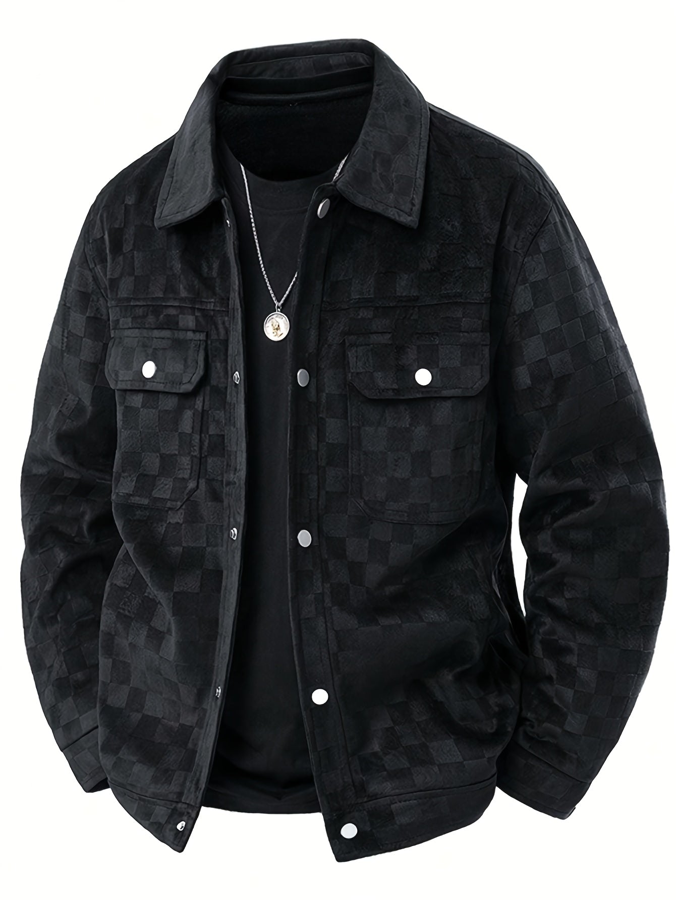 Modern Suede Jacket Plaid Pattern
