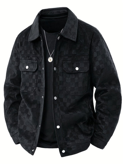 Modern Suede Jacket Plaid Pattern