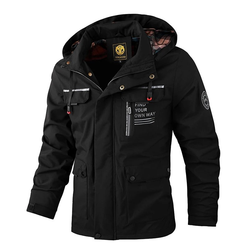 Men's Winter Jacket Adjustable Hood Warm Insulated